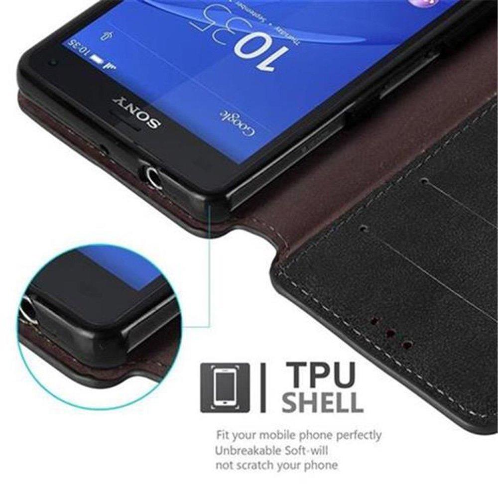 Cadorabo  Housse compatible avec Sony Xperia Z3 COMPACT - Coque de protection avec fonction de support et compartiment pour carte au design rétro 