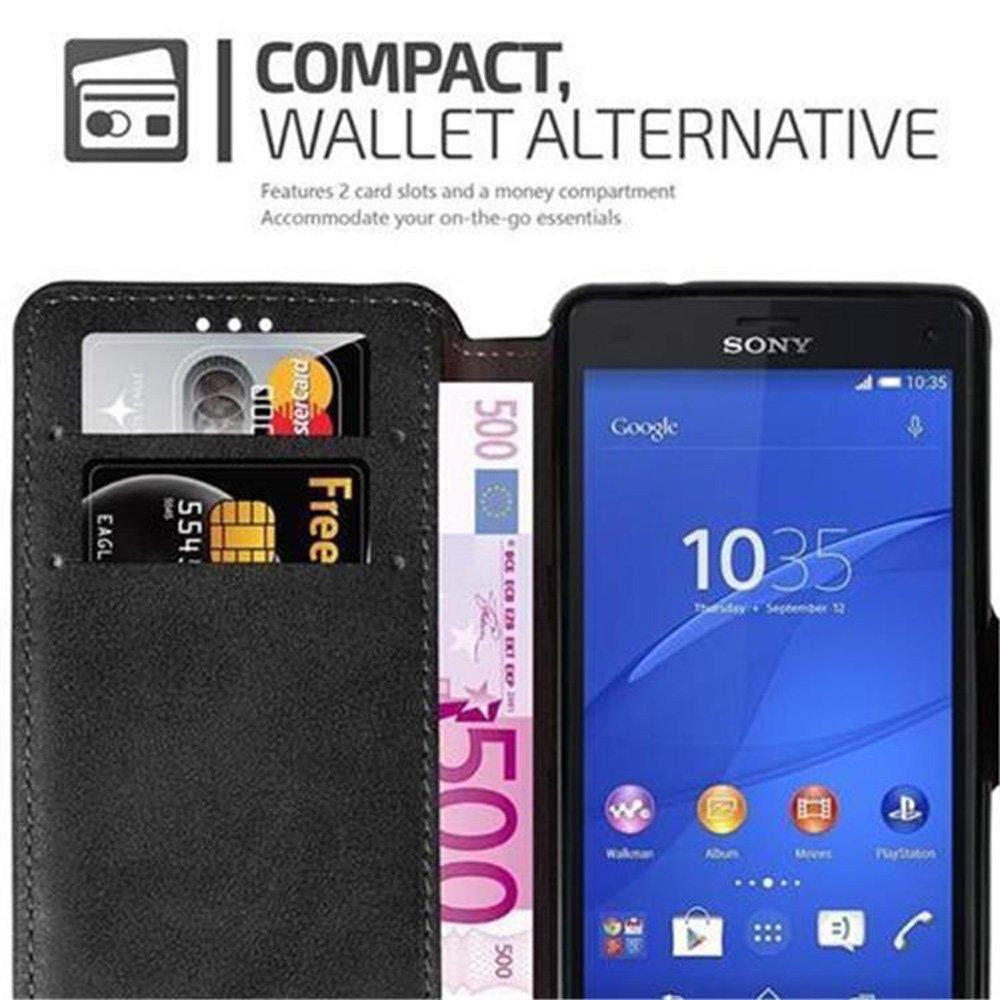 Cadorabo  Housse compatible avec Sony Xperia Z3 COMPACT - Coque de protection avec fonction de support et compartiment pour carte au design rétro 