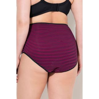 Ulla Popken  Maxislips, 5er-Pack, Ringel / einfarbig, High Waist 