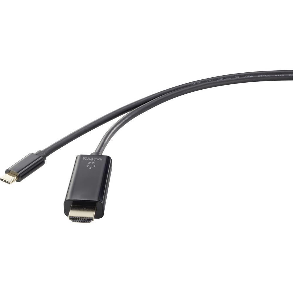 Renkforce  Renkforce RF-4531590 changeur de genre de câble USB-C HDMI Noir 