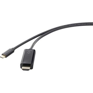 Renkforce RF-4531590 changeur de genre de câble USB-C HDMI Noir