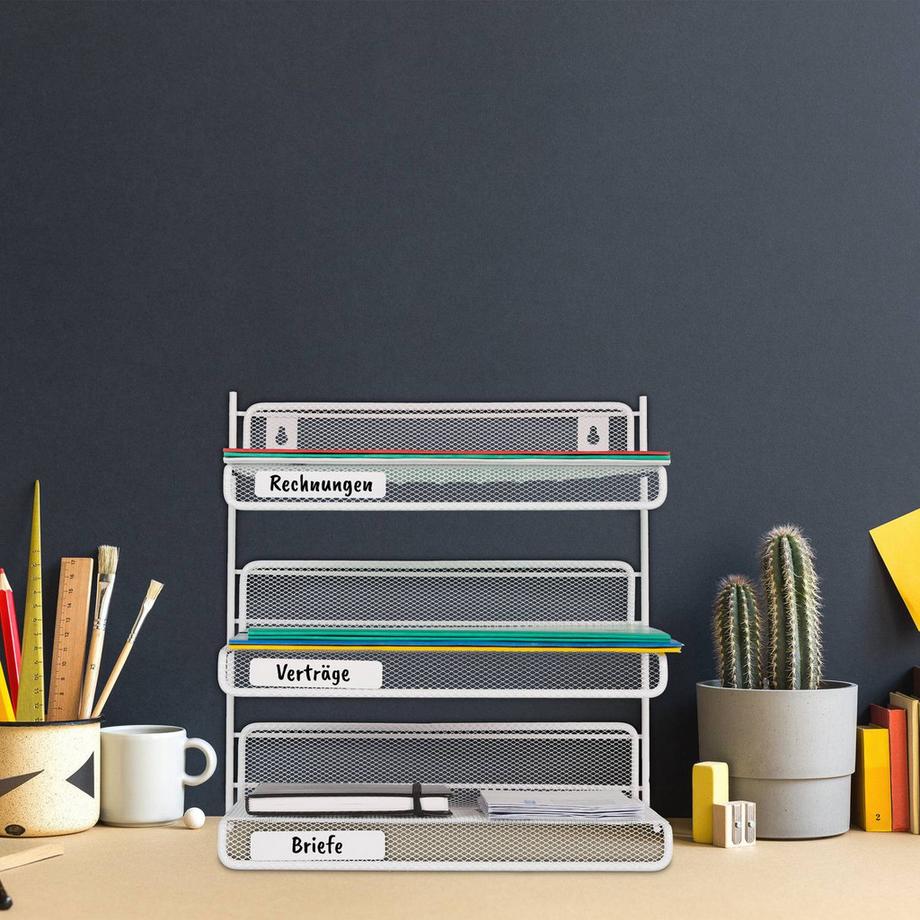 B2X  Weißer Dokumentenhalter mit 3 Fächern 