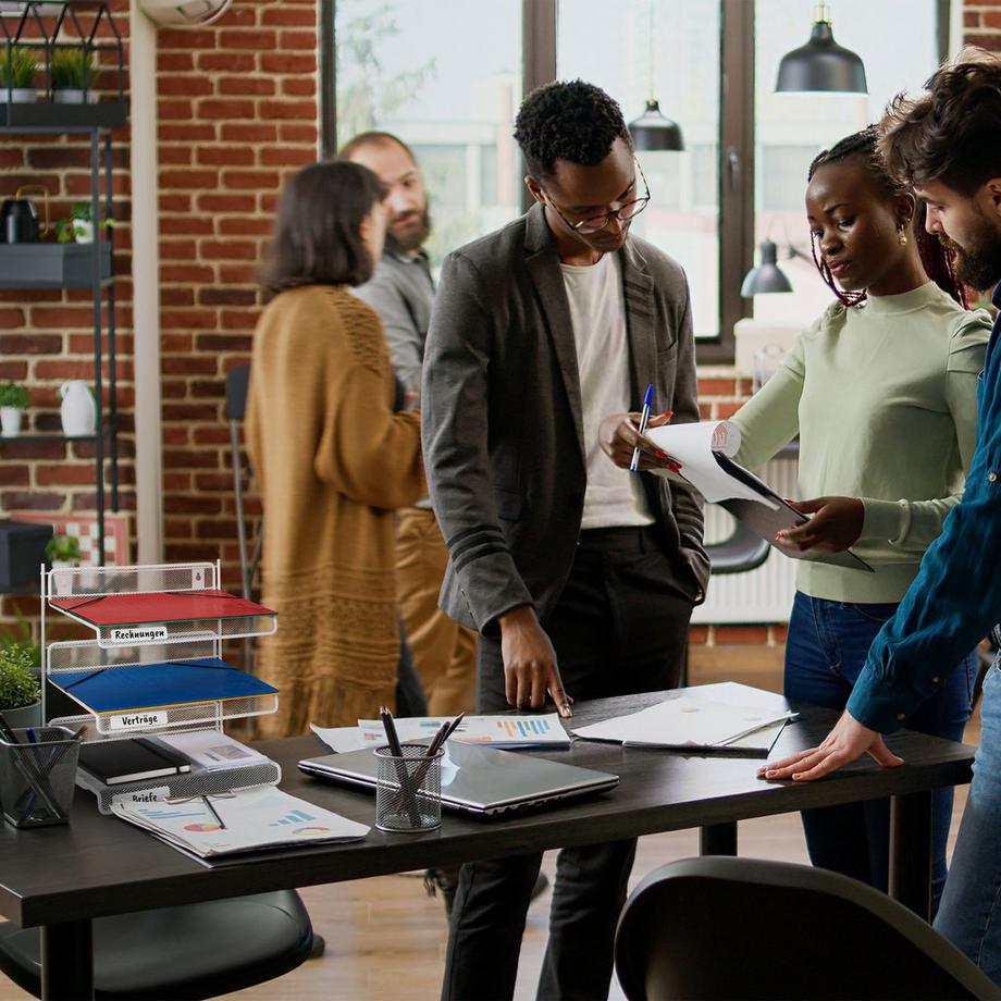B2X  Weißer Dokumentenhalter mit 3 Fächern 