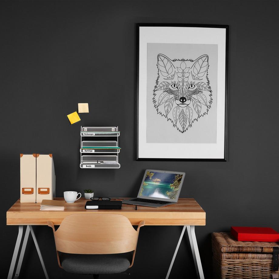 B2X  Weißer Dokumentenhalter mit 3 Fächern 