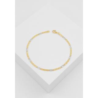 MUAU Schmuck  Bracelet fantasy bicolore or jaune/blanc 750, 2.5mm, 19cm 