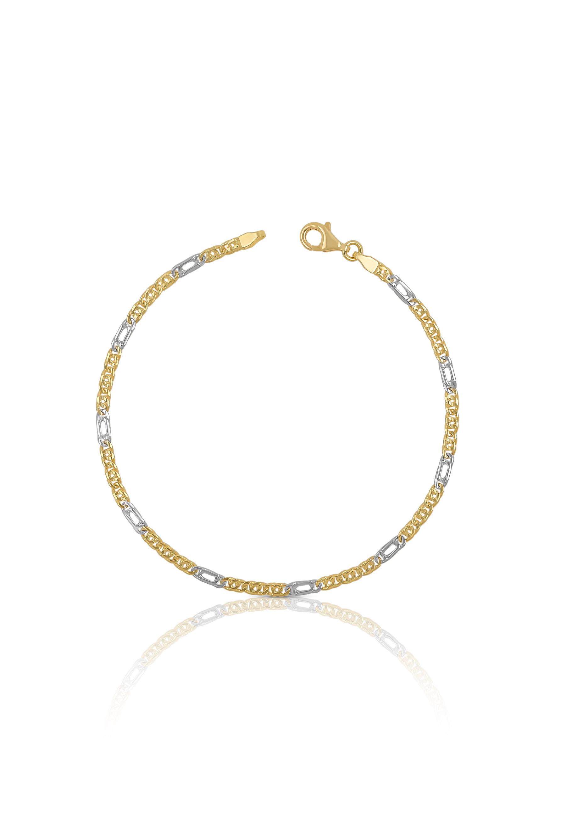 Image of Bracelet Fantasie Bicolor Gelb-/weissgold 750, 2.5mm, 19cm Damen Gold 19cm