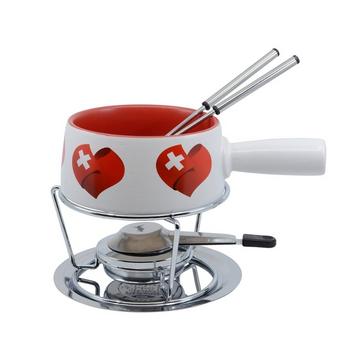 Kadastar 100019 Set per fonduta 0,7 L Rosso, Bianco 2 persona(e)