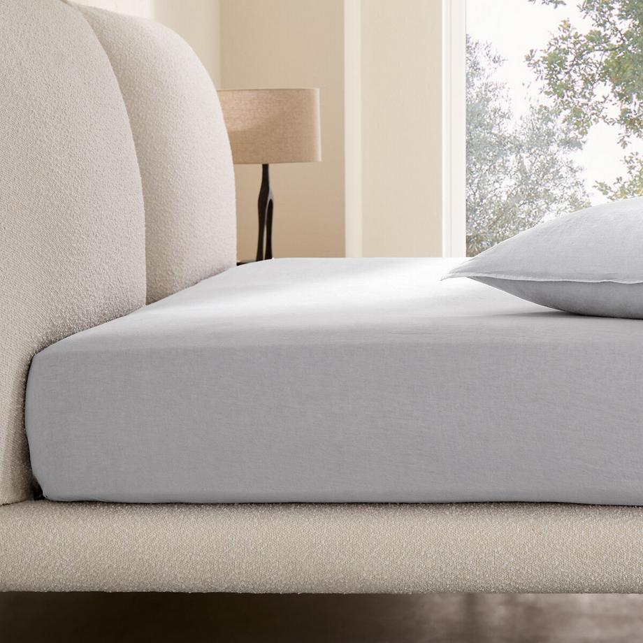 Drap-housse pour surmatelas lin lavé