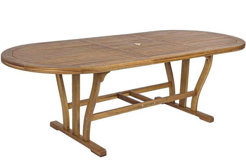 mutoni Table de jardin Noemi bois ovale 180-240x100  