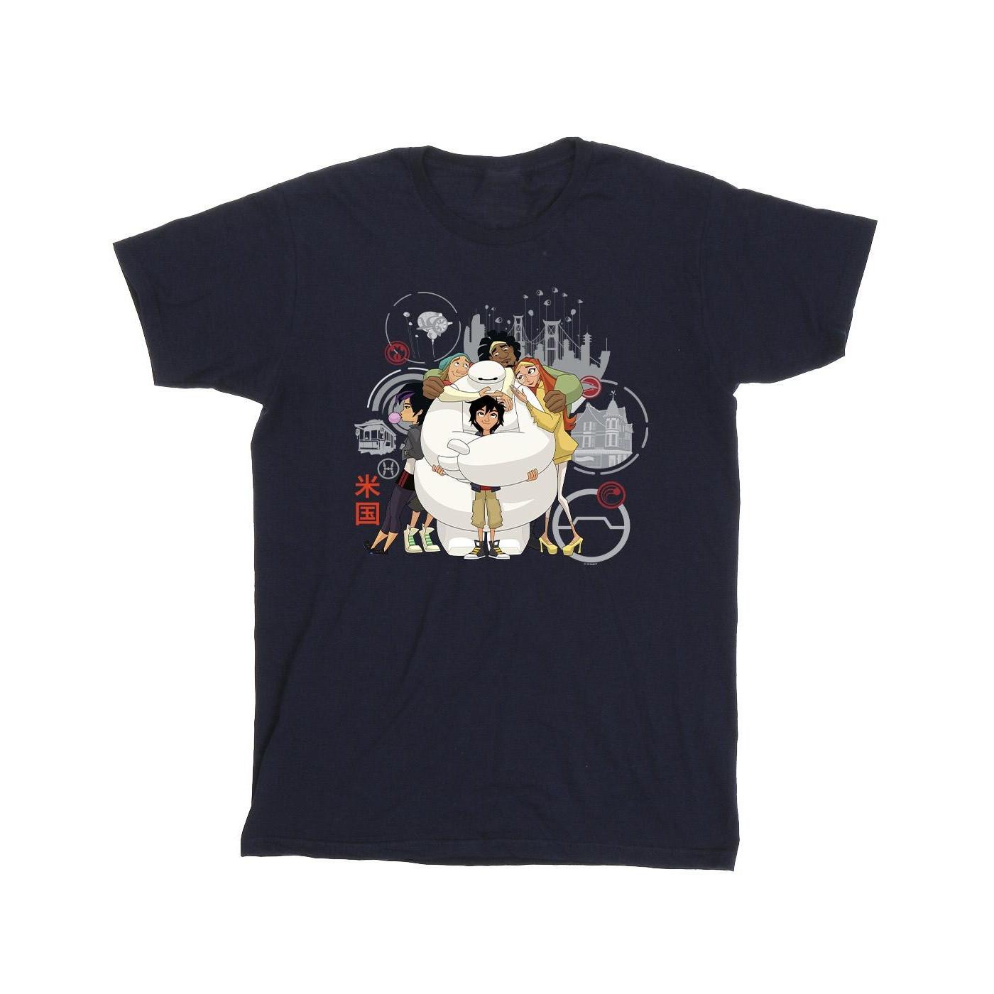 Image of Big Hero 6 Baymax Group Hug Tshirt Herren Marine XXL