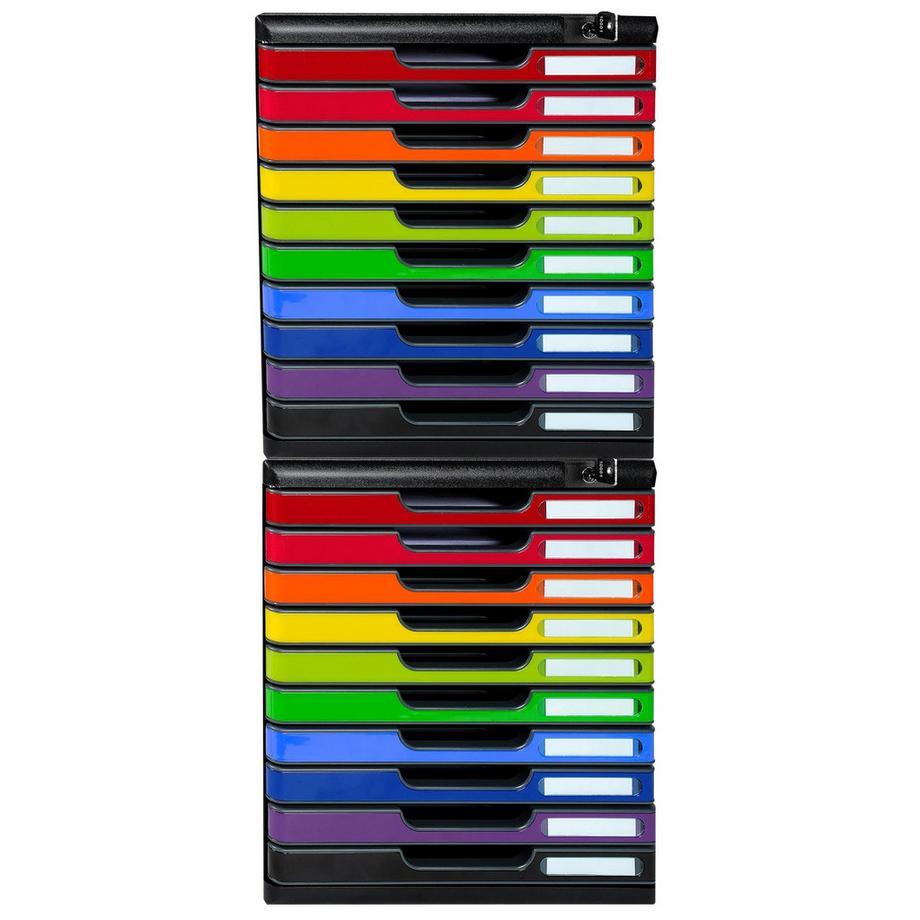 Exacompta Module de classement Modulo Iderama 10 tiroirs fermables à clé  