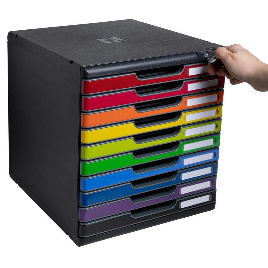 Exacompta Module de classement Modulo Iderama 10 tiroirs fermables à clé  