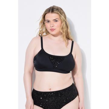 Top del bikini con coppe morbide e paillettes