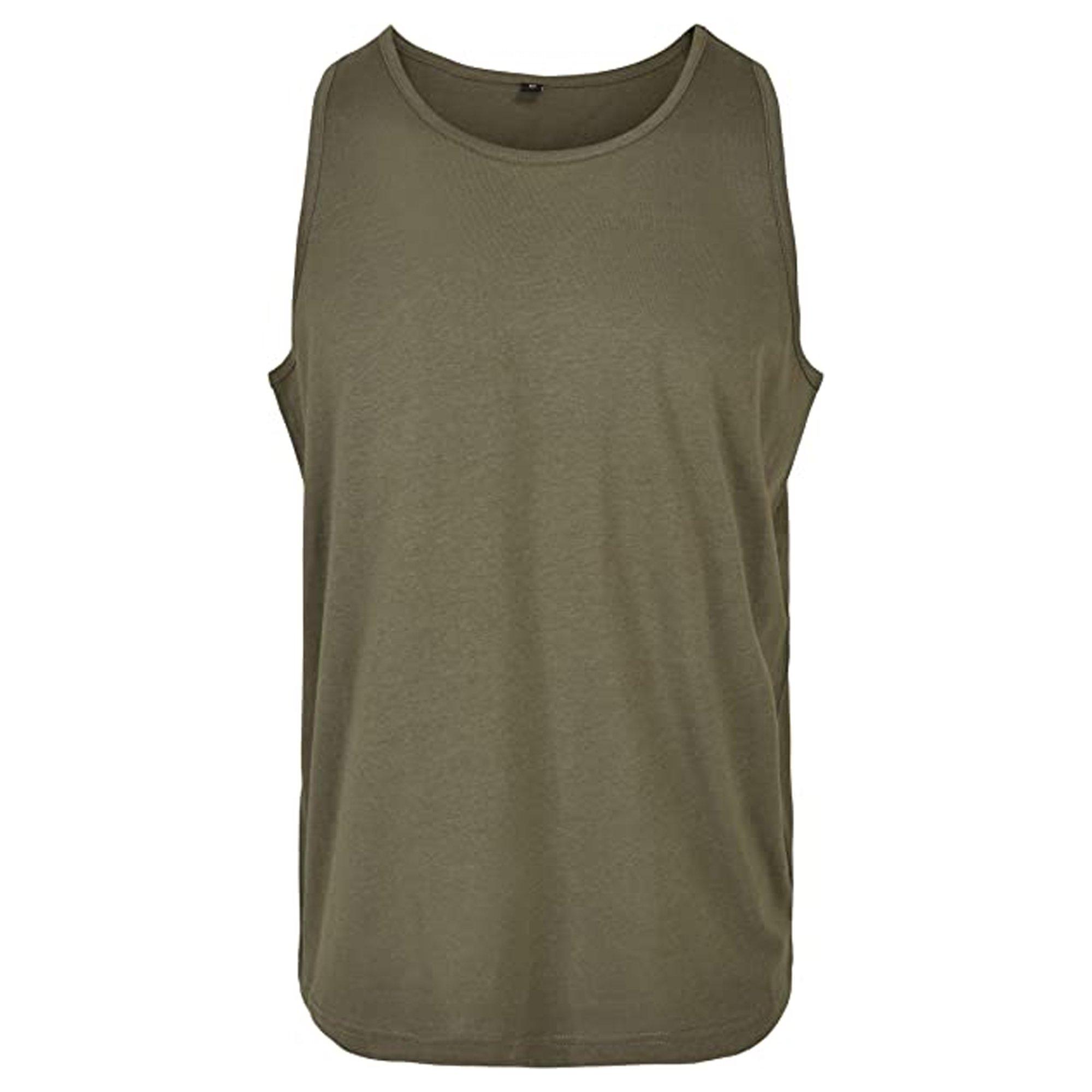 Image of Basic Ärmelloses Oberteil Unisex Olivegrün 3XL