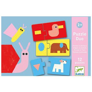 Djeco  Puzzle Duo Formen & Tiere (6x2) 