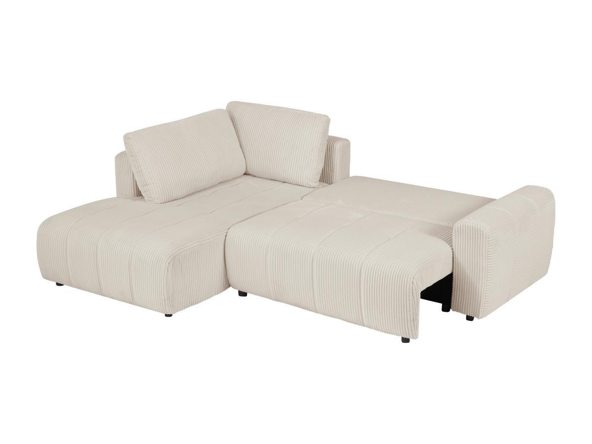 Vente-unique Ecksofa mit Schlaffunktion - Ecke links - Cord - Beige - RICIA  