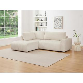 Vente-unique Ecksofa mit Schlaffunktion - Ecke links - Cord - Beige - RICIA  