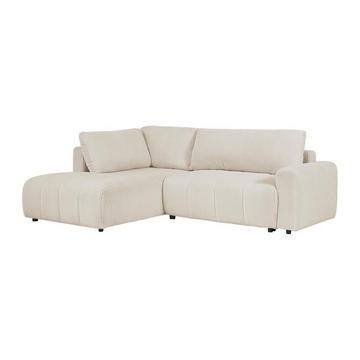 Ecksofa mit Schlaffunktion - Ecke links - Cord - Beige - RICIA