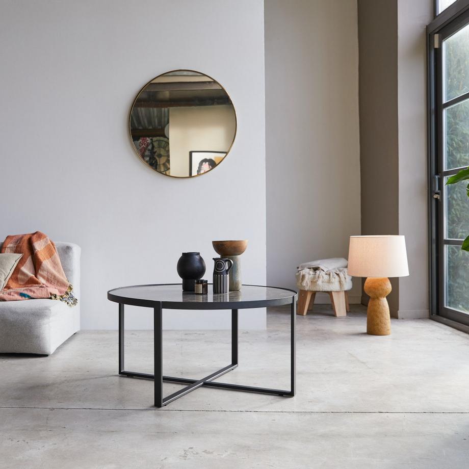 Tikamoon Couchtisch aus Marmor und Metall Milan  