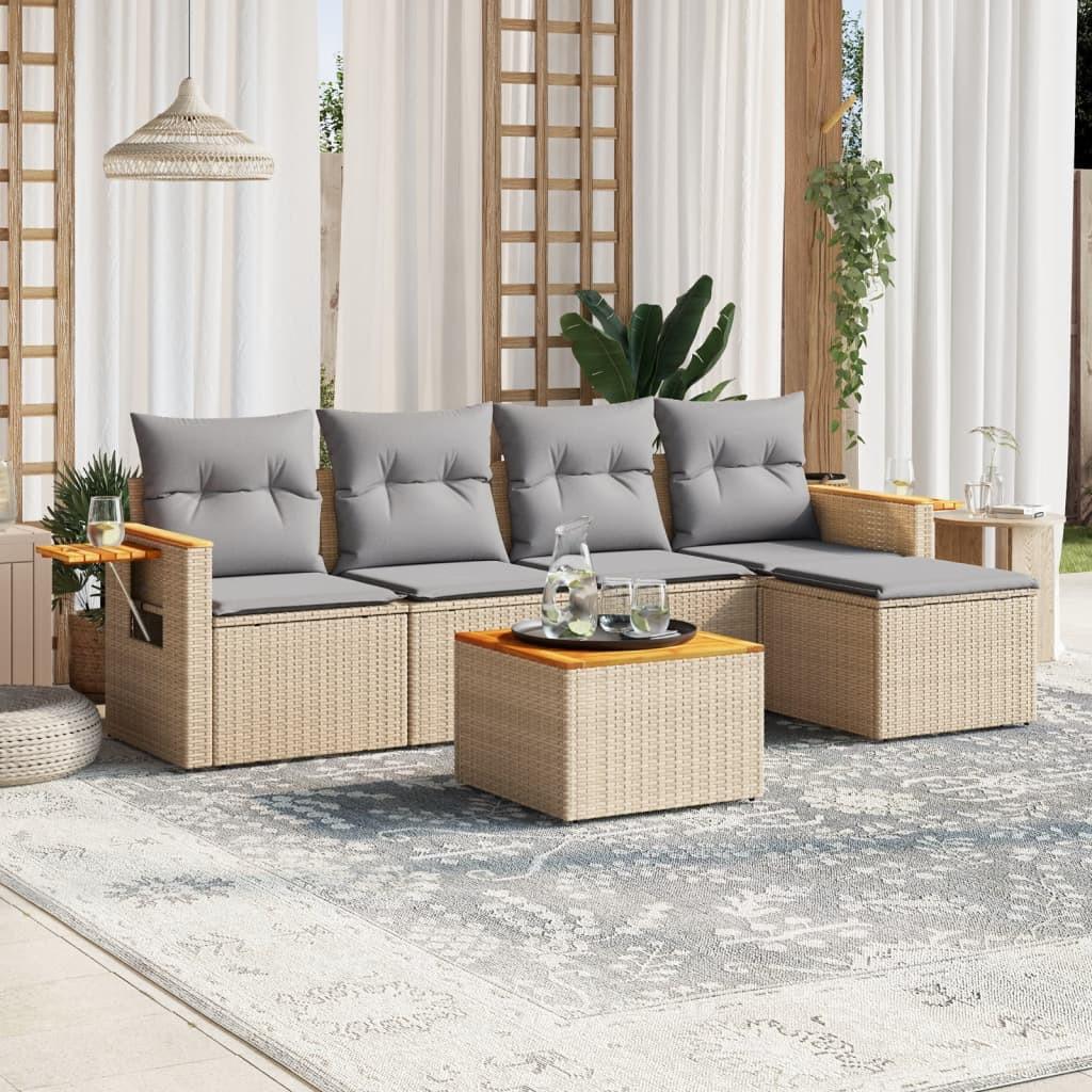 VidaXL set divano da giardino Polirattan  