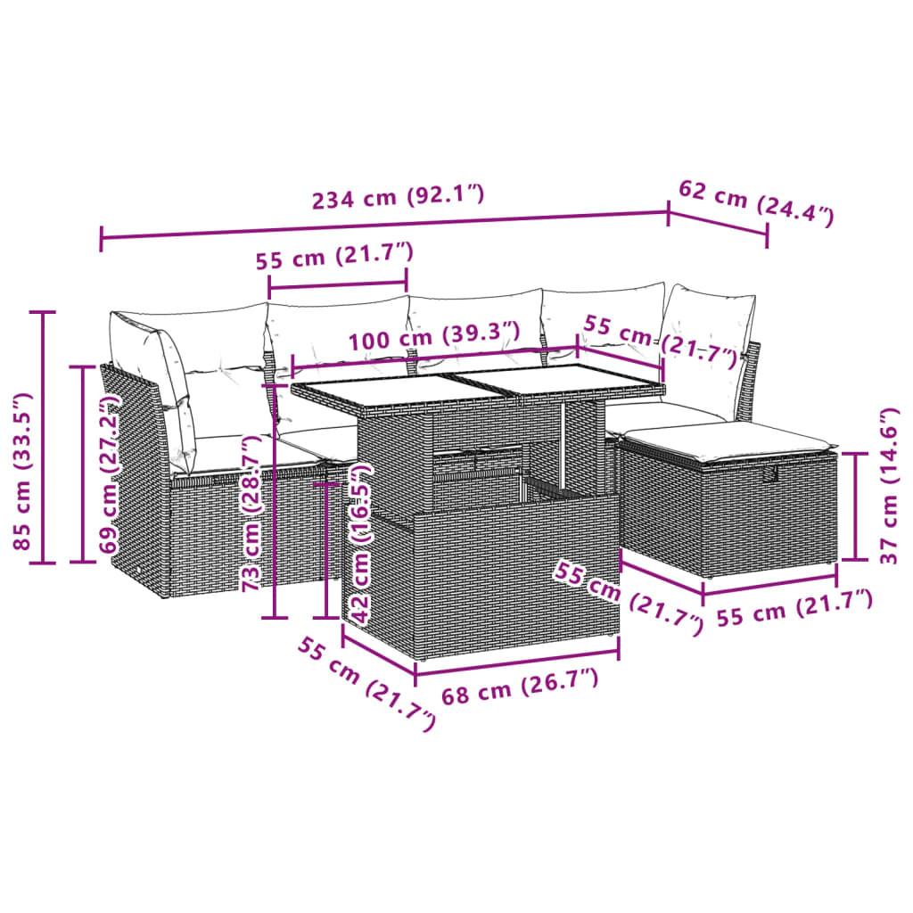 VidaXL set divano da giardino Polirattan  