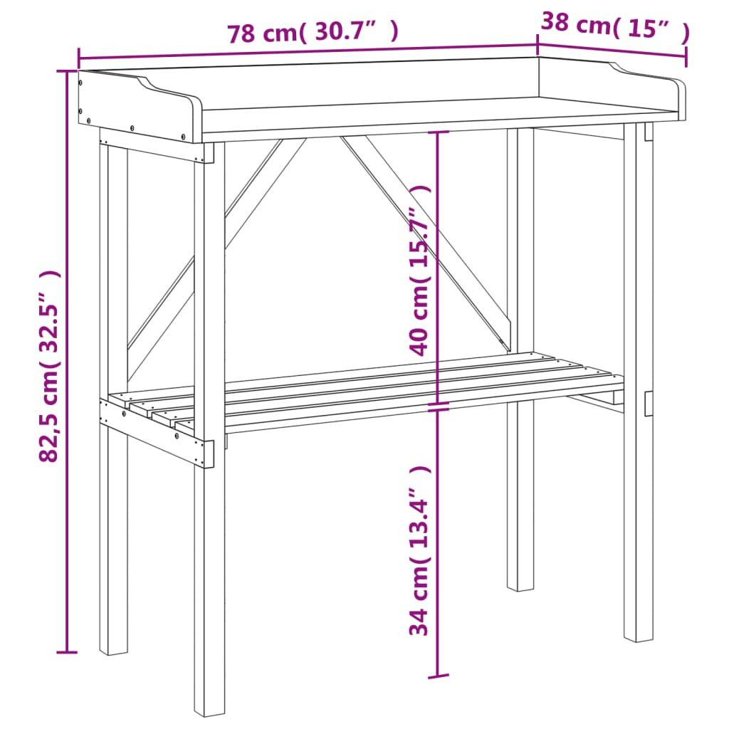 VidaXL tavolo per piante Legno  