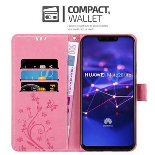 Cadorabo  Hülle für Huawei MATE 20 LITE Blumen Design Magnetverschluss 