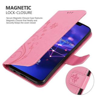 Cadorabo  Hülle für Huawei MATE 20 LITE Blumen Design Magnetverschluss 