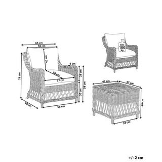 Beliani Chaise de jardin en Rotin Traditionnel RIBOLLA  