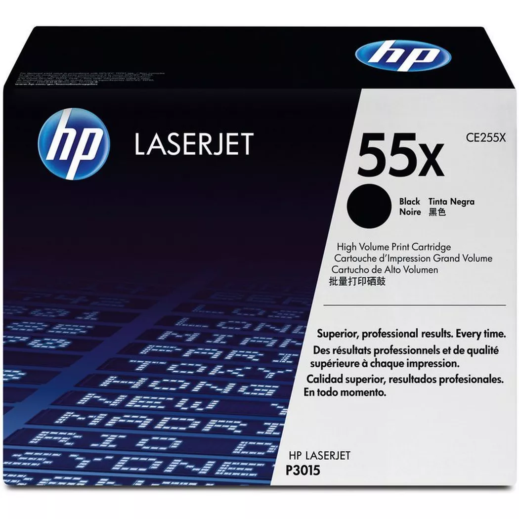 Hewlett-Packard – HP Toner-Modul 55X schwarz CE255X LaserJet P3015 12’500 Seiten, One Size