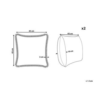 Beliani Lot de 2 coussins en Coton Traditionnel OMORIKA  