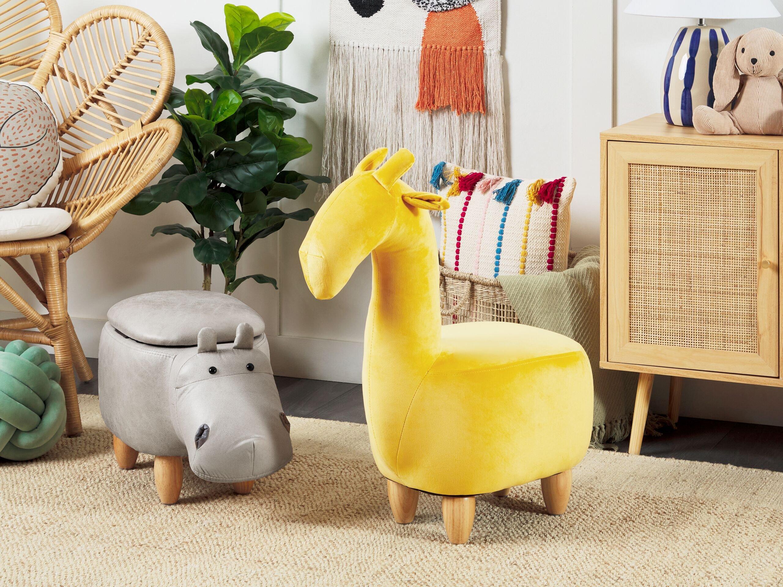 Beliani Hocker aus Kunstleder Modern HIPPO  