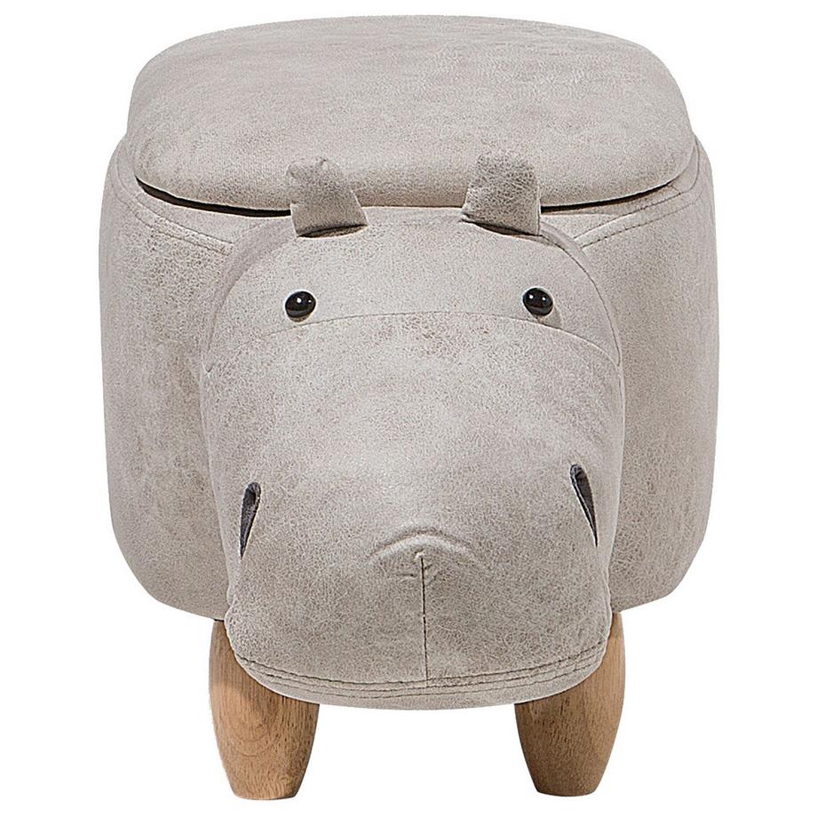 Beliani Tierhocker mit Stauraum aus Kunstleder  HIPPO  
