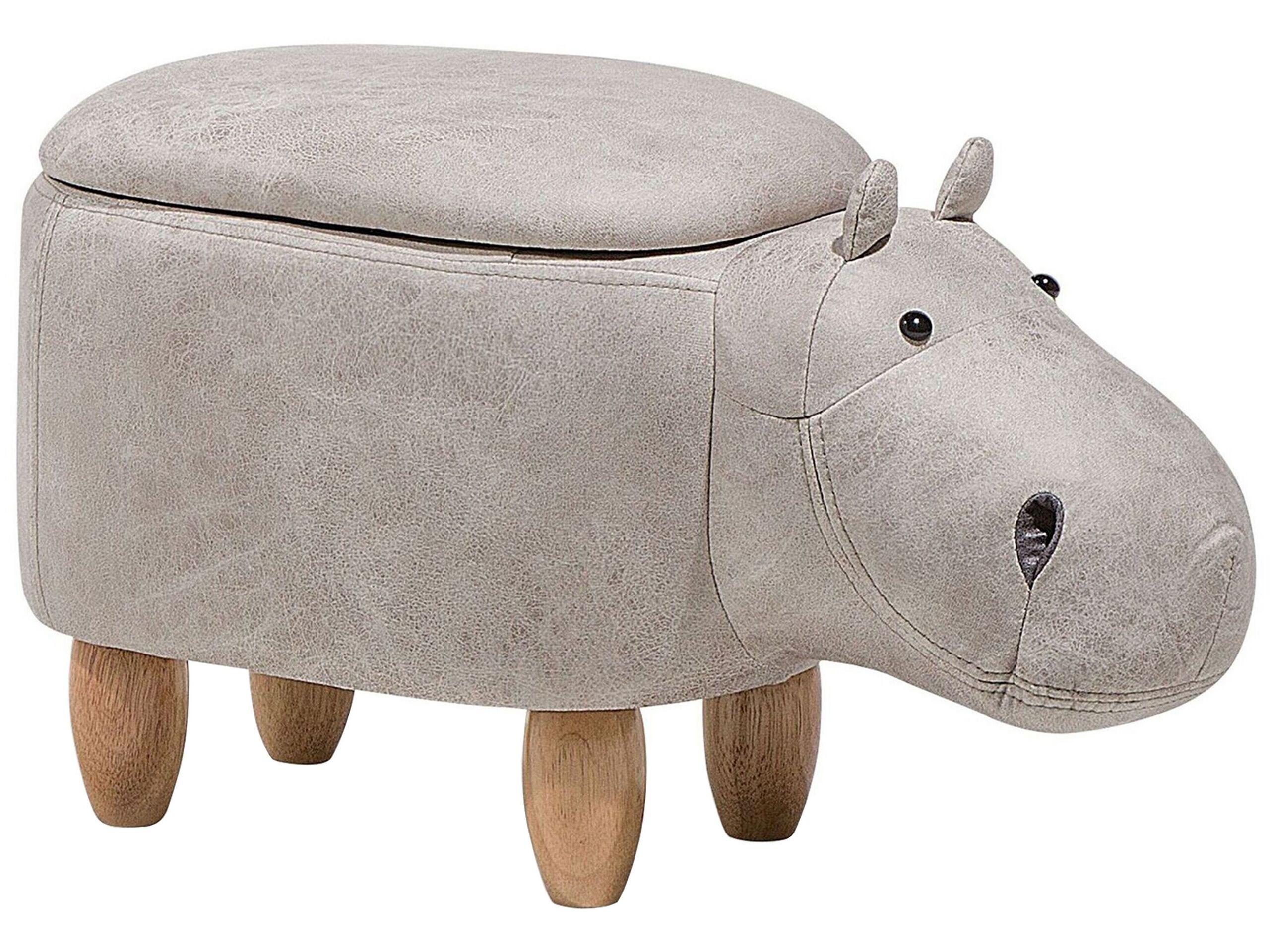 Beliani Hocker aus Kunstleder Modern HIPPO  