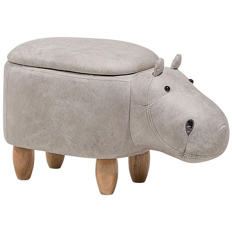 Tierhocker mit Stauraum aus Kunstleder  HIPPO