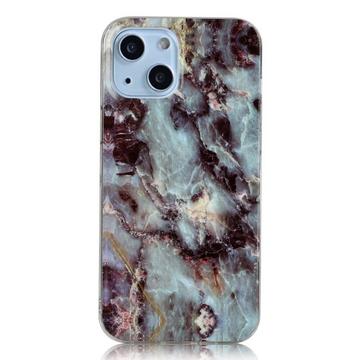 iPhone 14 Plus - Coque en silicone Cyan Marble