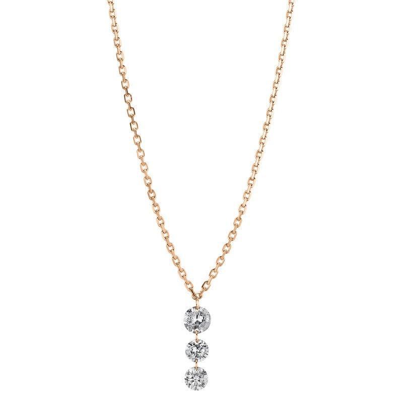 Image of Collier 750/18k Rotgold Diamant 0.31ct. 42 Cm Damen Gold 42cm