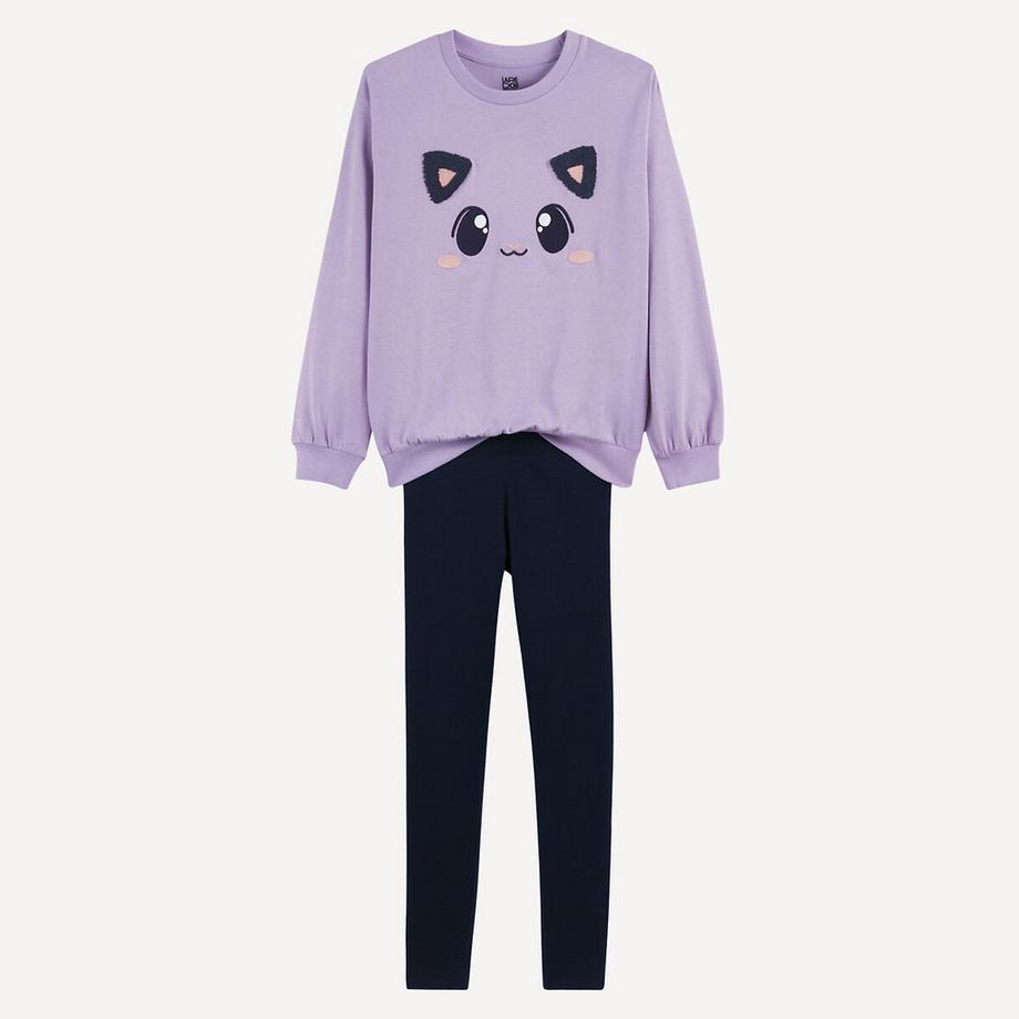 La Redoute Collections  Pyjama mit langen Ärmeln aus Baumwoll-Jersey 