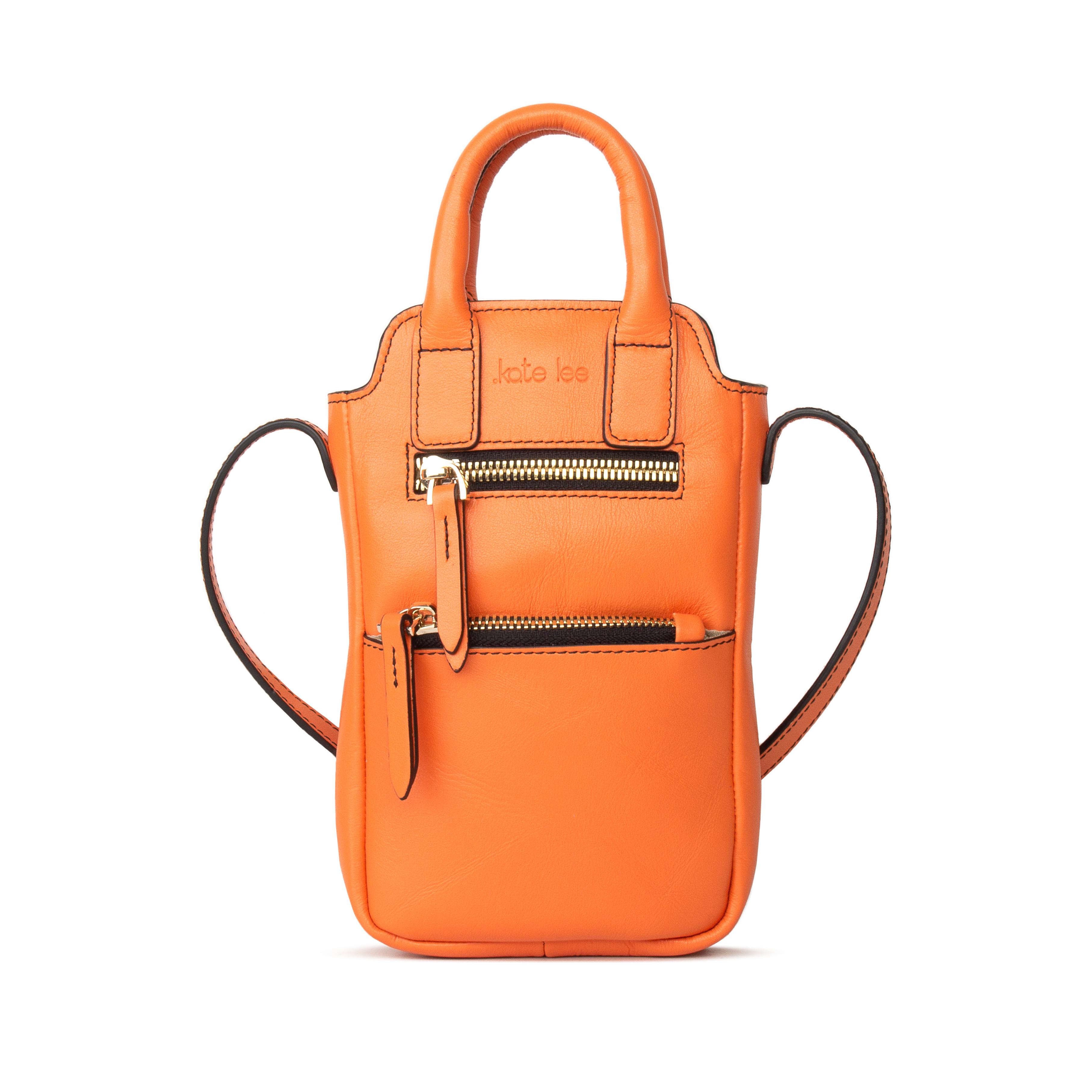 Image of Umhängetasche Velya Handytasche Für Das Telefon Aus Glattem Rindsleder Farbe Orange Damen Orange ONE SIZE