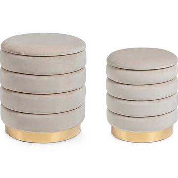 Pouf contenitore Darina Beige 36x38 (set di 2)