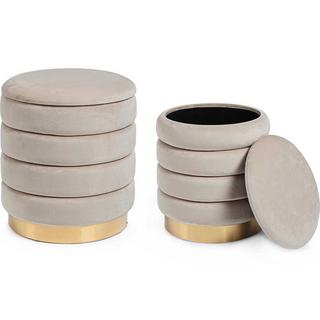 mutoni Pouf con contenitore Darina Beige 36x38 (set di 2)  