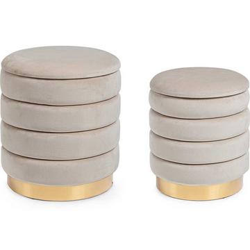 Pouf avec espace de rangement Darina Beige 36x38 (lot de 2)