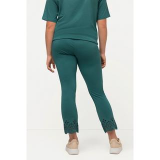 Ulla Popken  Leggings di jersey in cotone biologico con pizzo ricamato 