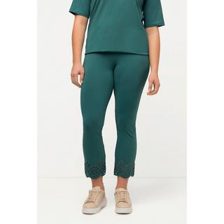 Ulla Popken  Legging en jersey, coton bio, dentelle brodée 