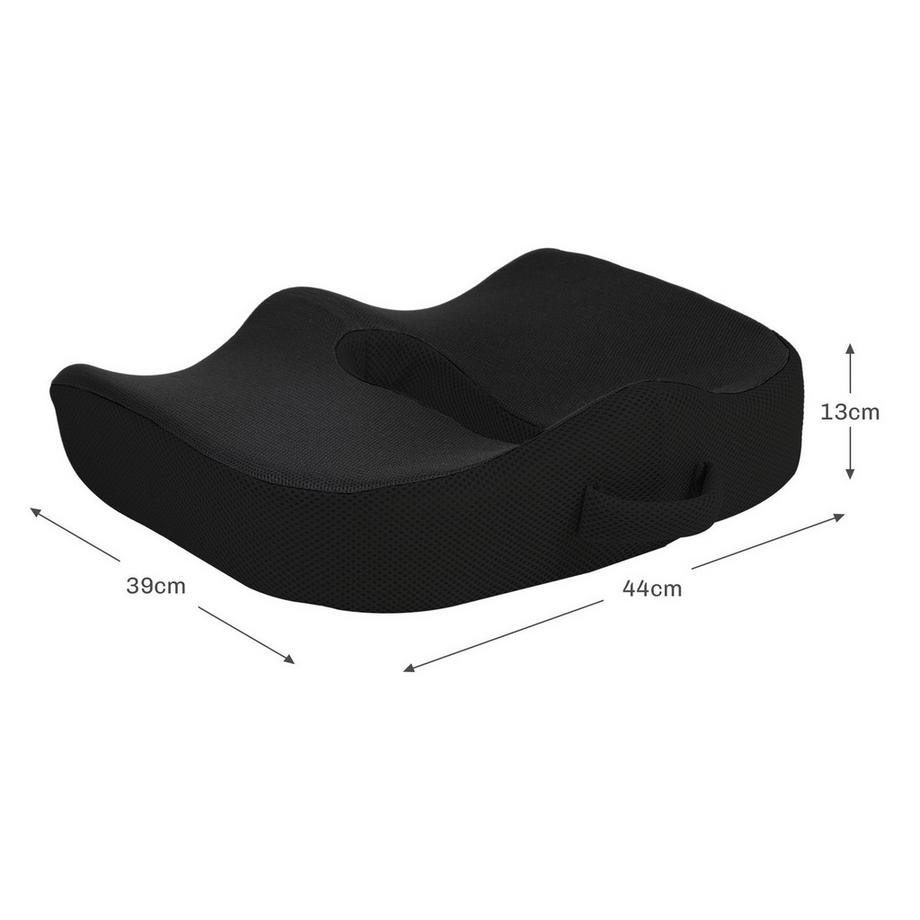 Northio  Coussin de siège orthopédique, coussin de siège ergonomique pour chaise de bureau, voiture, etc., coussin de coccyx en mousse à mémoire de forme pour coccyx, sciatique, hémorroïdes, soulagement des maux de dos, noir 