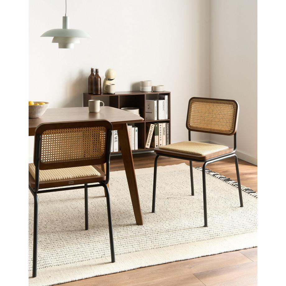 Beliani Set di 2 sedie da pranzo en Rattan sintetico Boho CORVALLIS  