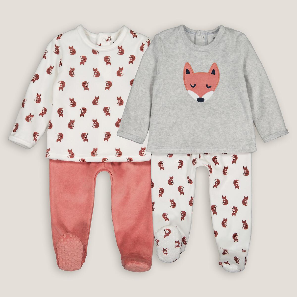 Image of 2er-pack Pyjamas Aus Samt Unisex Beige 0-3M
