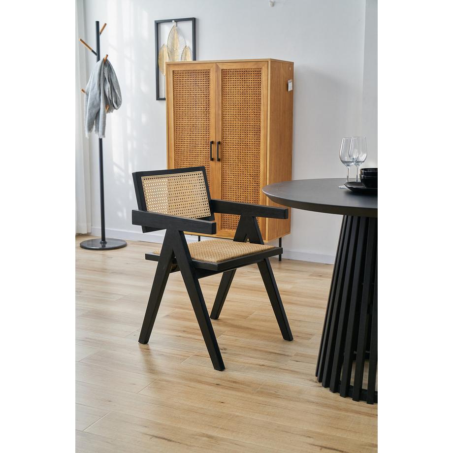 mutoni Chaise avec accoudoirs Vinora noir  