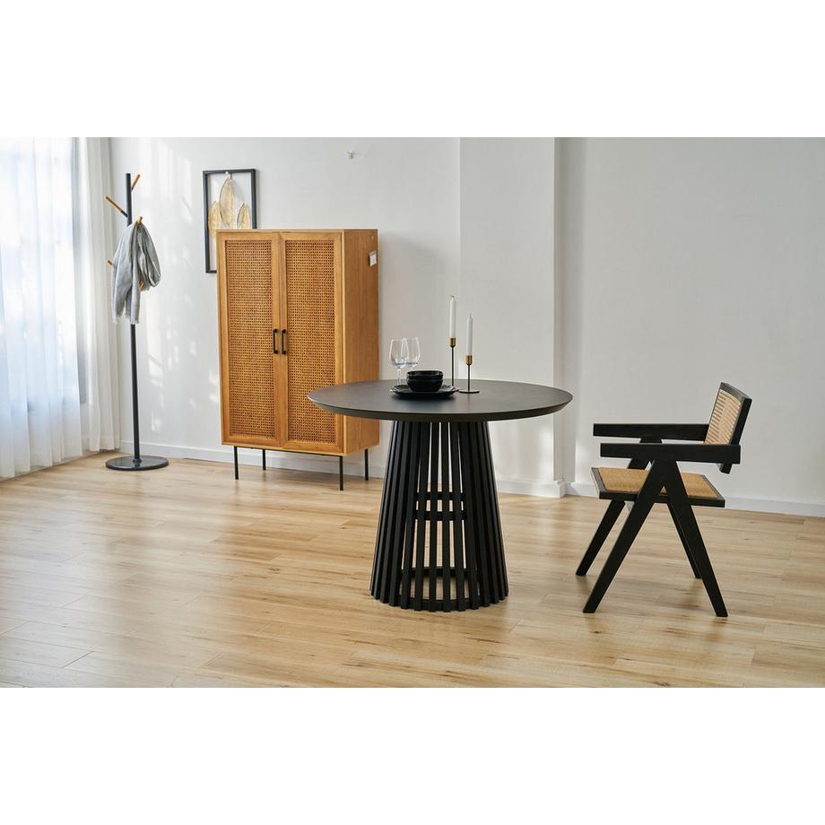 mutoni Chaise avec accoudoirs Vinora noir  