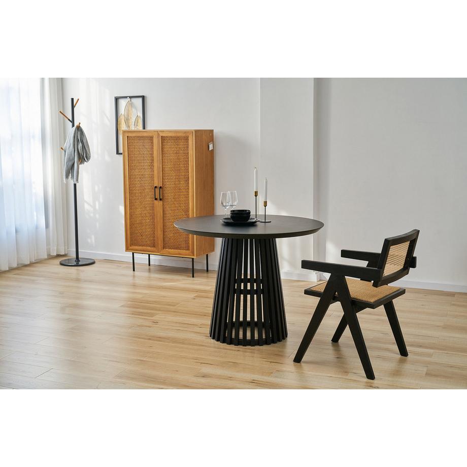 mutoni Chaise avec accoudoirs Vinora noir  